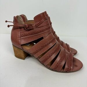 Buckle Not Rated Brown Open Toe Heel Sandals western boho bohemian